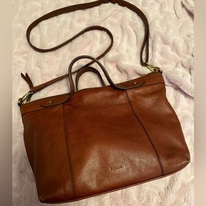 Fossil Brown Leather Crossbody Bag